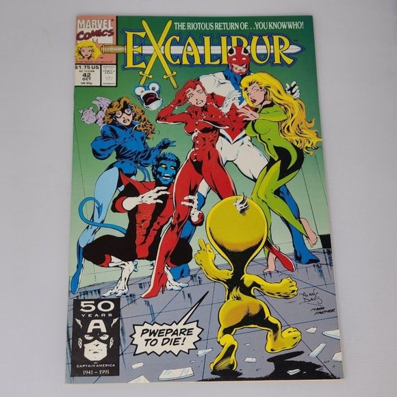 Excalibur 42 Marvel 1991 VF Alan Davis Technet Phoenix Nightcrawler 1st Kylun - Picture 7 of 13